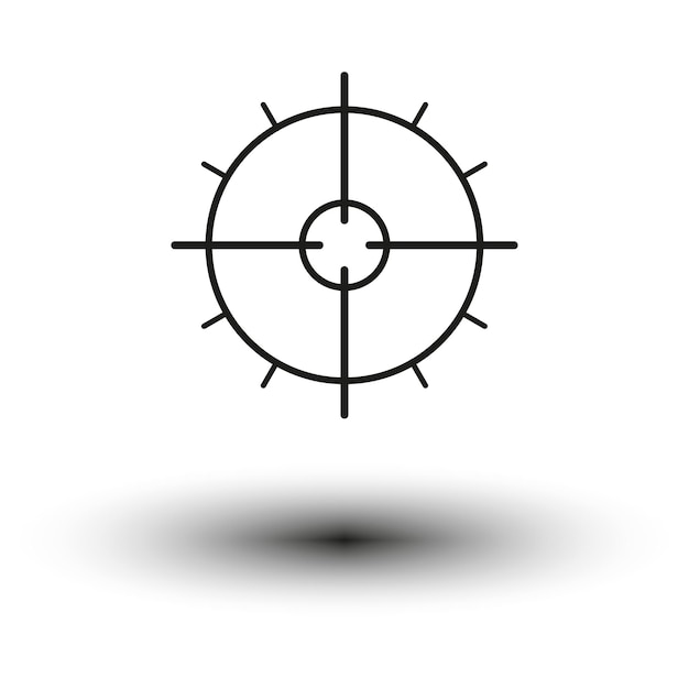 Símbolo de la mira cruzada Icono del objetivo del arma Ilustración vectorial EPS 10 Imagen de archivo