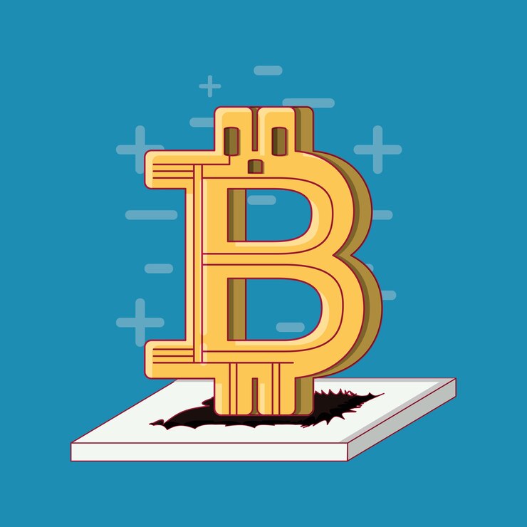 Vector símbolo de la moneda bitcoin