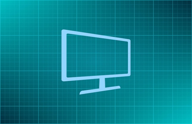 Vector símbolo de monitor de equipo informático ilustración vectorial sobre fondo azul eps 10