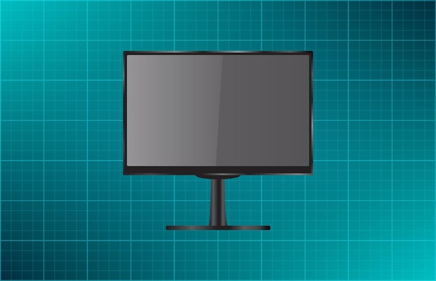 Símbolo del monitor Ilustración vectorial sobre fondo azul Eps 10