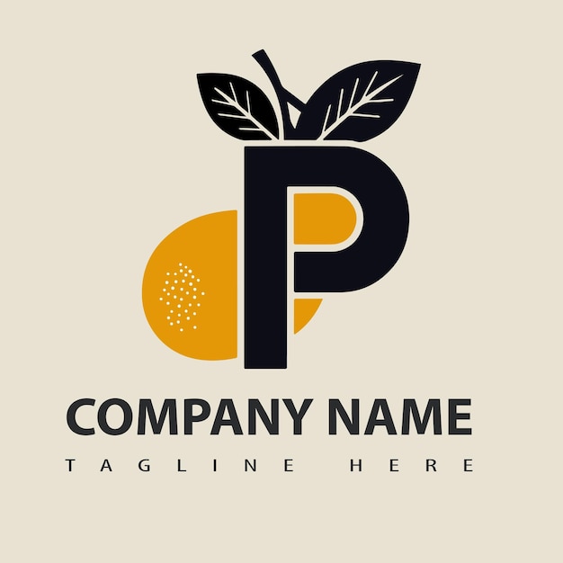 Símbolo de monograma abstracto de la plantilla vectorial de la letra P del logotipo