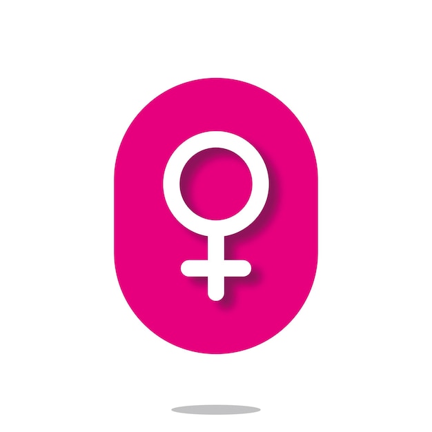 Vector símbolo de mujer en óvalo flotante fucsia