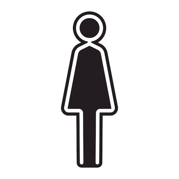 Símbolo de la mujer Símbolo del baño Ilustración vectorial plana