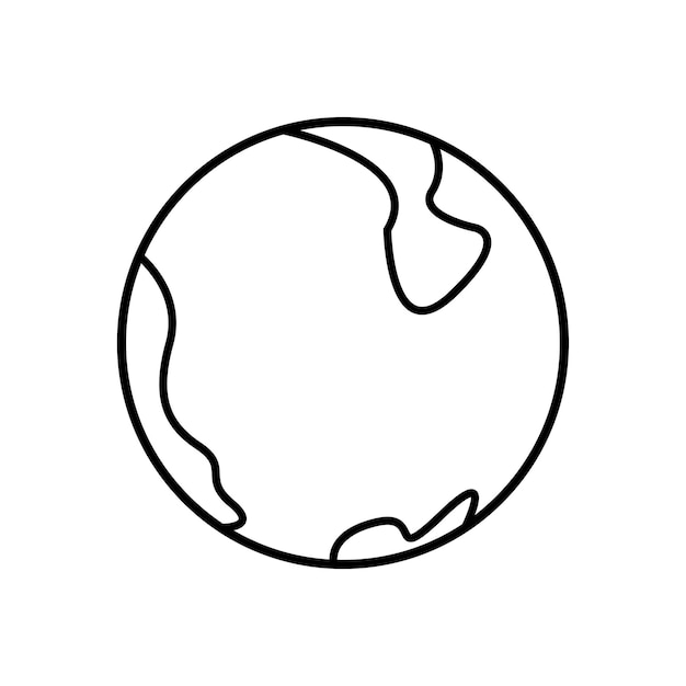 Símbolo del mundo lineal Símbolo vectorial Contorno negro Símbol del mundo