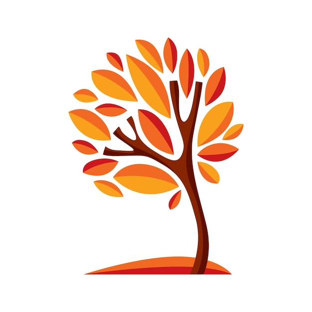 Símbolo natural estilizado artístico, ilustración de árbol creativo. Se puede utilizar como concepto de ecología y conservación del medio ambiente.