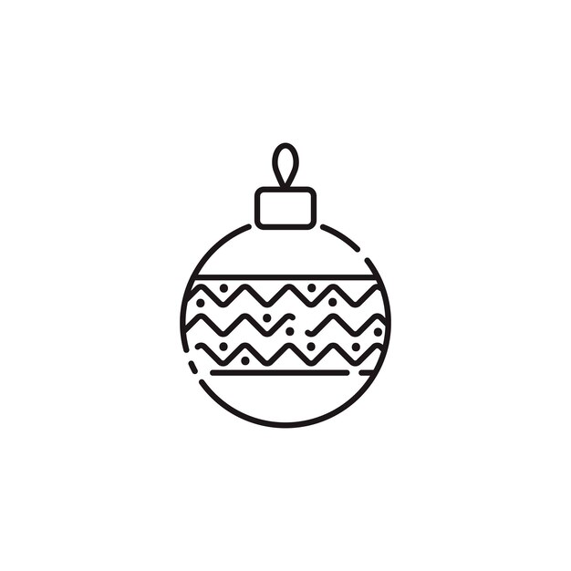 Símbolo de Navidad Bauble Línea delgada Icono de Feliz Navidad Pictograma gráfico para diseño web