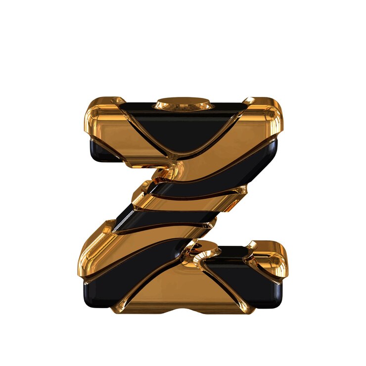 Vector símbolo negro y dorado letra z