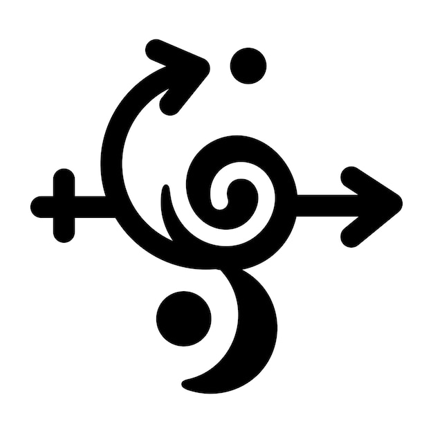 un símbolo negro con una espiral en él
