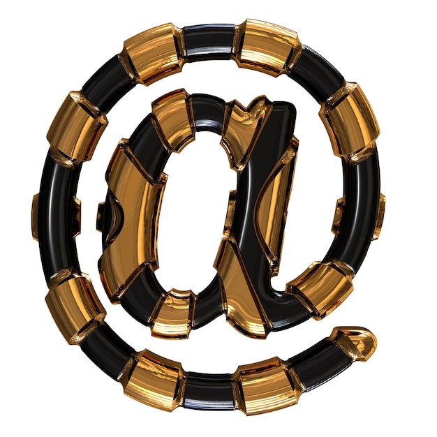 Símbolo negro con tiras verticales doradas