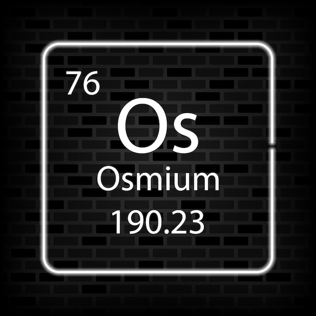 Símbolo de neón de osmio Elemento químico de la tabla periódica Ilustración vectorial
