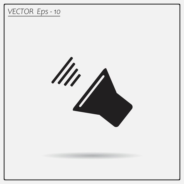 Símbolo del nivel de sonido del altavoz Ilustración vectorial sobre un fondo claro Eps 10