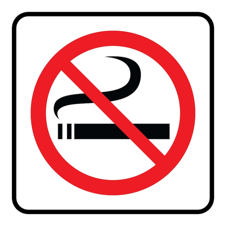 Vector símbolo de no fumar icono de no fumar en fondo blanco dibujo por ilustración