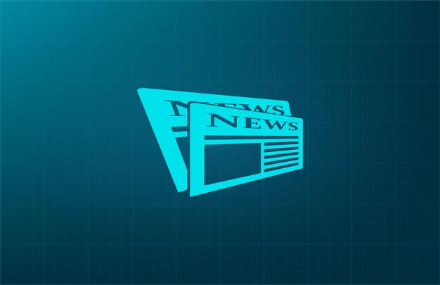 Símbolo de noticias Ilustración vectorial en fondo azul Eps 10