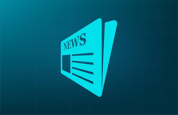 Símbolo de noticias ilustración vectorial en fondo azul eps 10