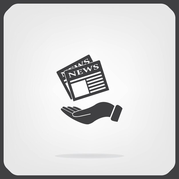 Símbolo de noticias Ilustración vectorial en fondo gris Eps 10