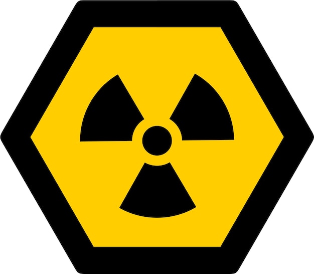 Vector símbolo nuclear radiactivo icono en ilustración vectorial de estilo plano