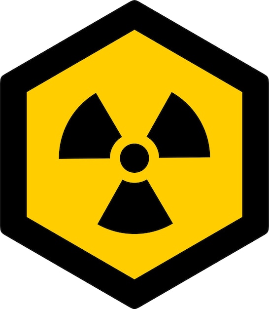 Vector símbolo nuclear radiactivo icono en ilustración vectorial de estilo plano