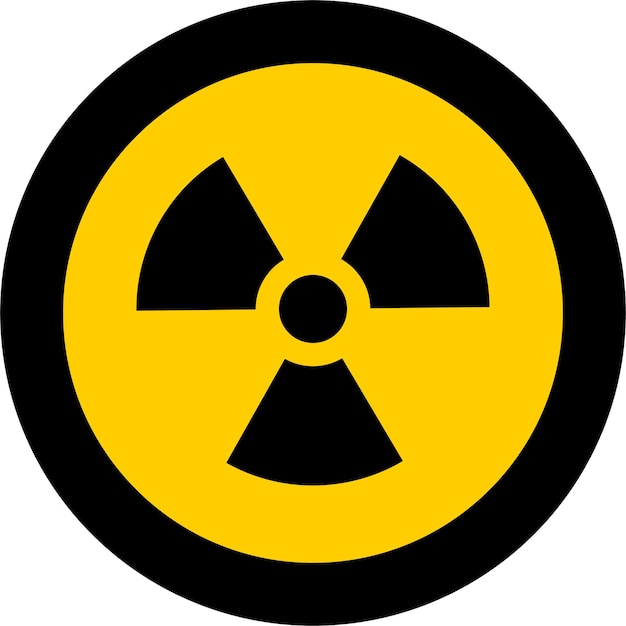 Vector símbolo nuclear radiactivo icono en ilustración vectorial de estilo plano