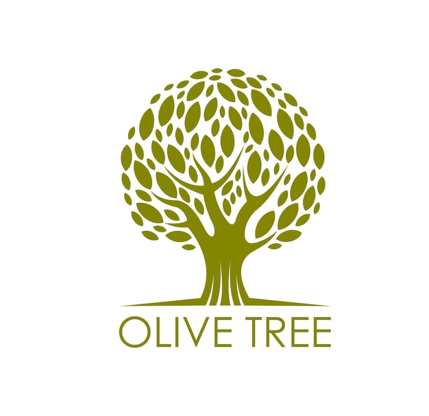 Símbolo o icono de producto natural de olivo