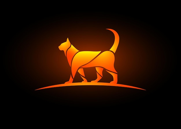 Símbolo o logotipo de gato animal simple