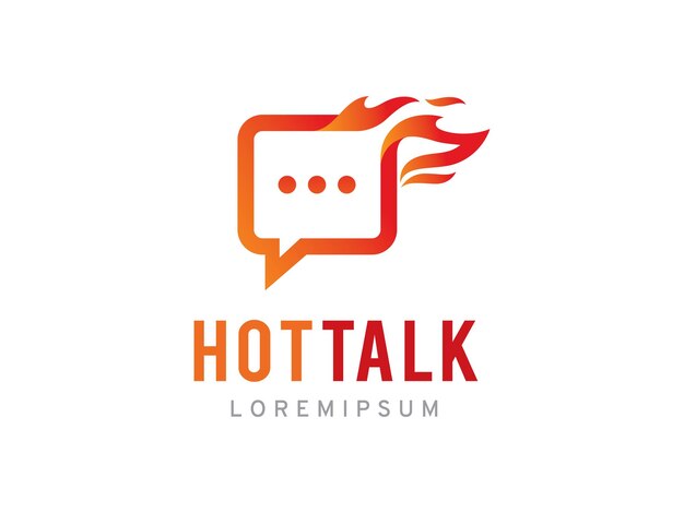 Símbolo o plantilla de icona del logotipo de conversación caliente