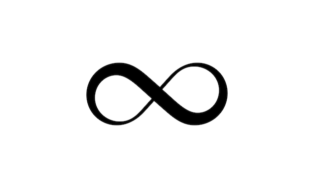 Símbolo o signo de infinito, ilustración de vector de icono de infinito