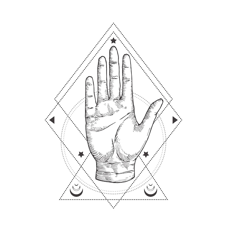 Vector símbolo oculto abstracto, logotipo de estilo vintage o tatuaje