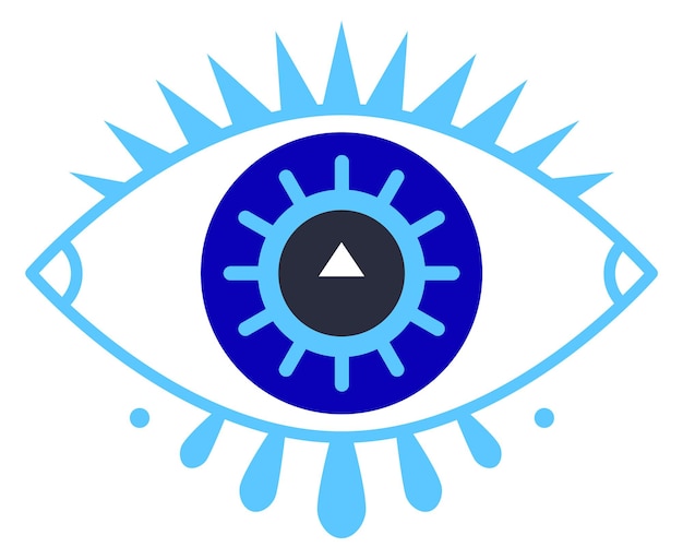 Símbolo oculto del ojo Símbolo de color del misterio esotérico