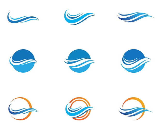 Símbolo de onda de agua y vectores de plantilla de logotipo de icono