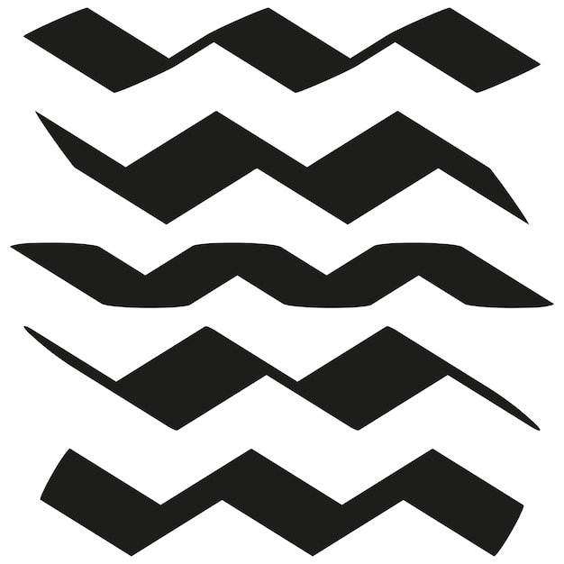 Símbolo de onda en zigzag Icono de franja de chevrón Vector negro abstracto Forma aguda repetida