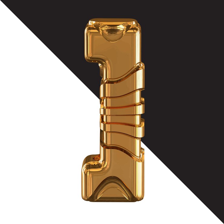 Vector símbolo de oro 3d con cinturones de oro