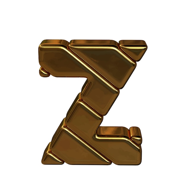 Símbolo de oro 3d hecho de lingotes letra z