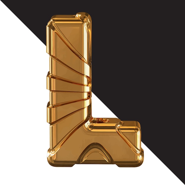 Vector símbolo de oro con cinturones de oro letra l