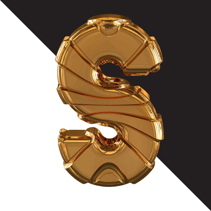Vector símbolo de oro con cinturones de oro letra s