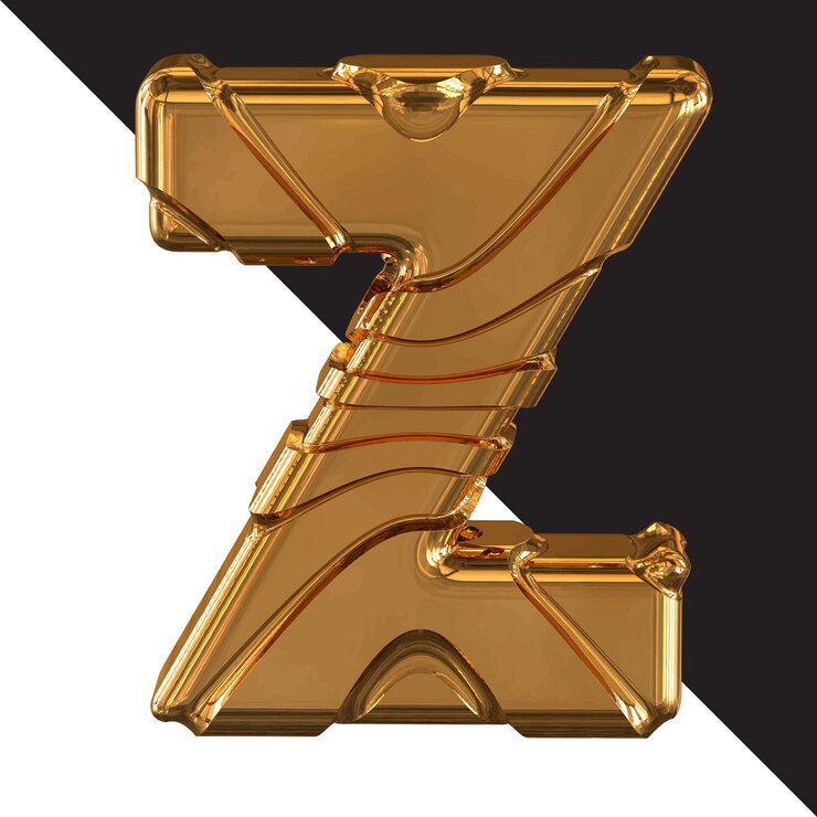 Vector símbolo de oro con cinturones de oro letra z