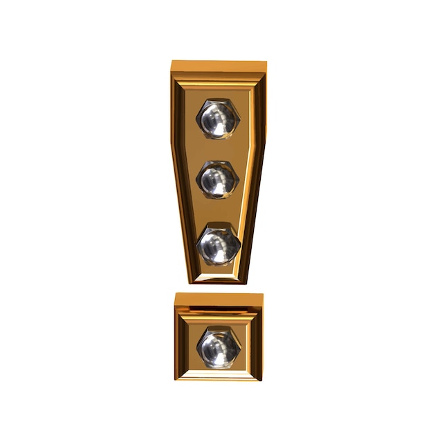 Símbolo de oro con pernos de metal