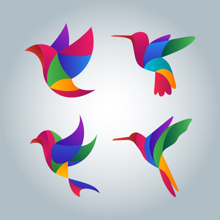 Vector símbolo de pájaro abstracto colorido