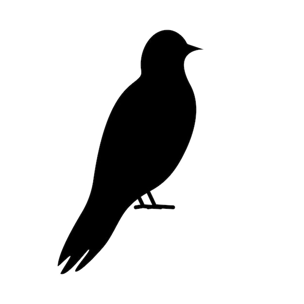 símbolo de pájaro. Silueta de pájaro negro.