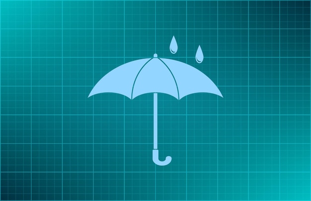 Símbolo del paraguas Ilustración vectorial sobre fondo azul Eps 10