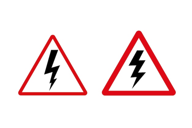 Símbolo de peligro de energía Vector de advertencia de electricidad etiqueta de advertencia señal de peligro de alta tensión potencia