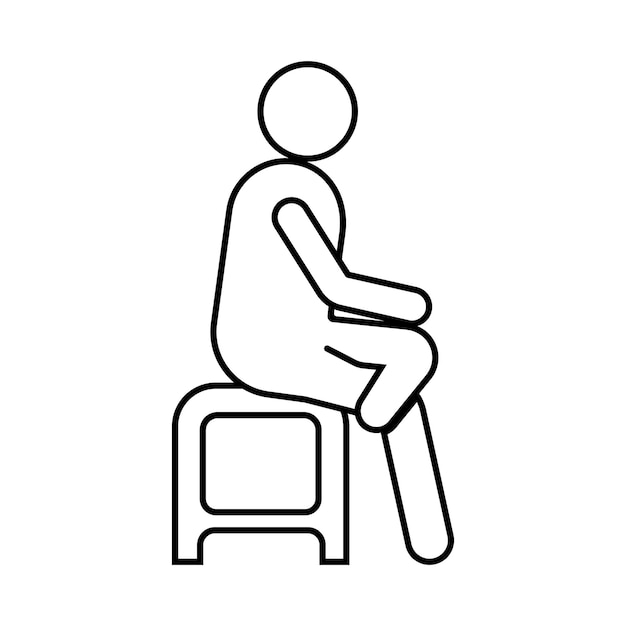 símbolo de una persona sentada relajada