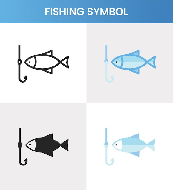 Símbolo de pesca moderno de alta resolución para el uso de aplicaciones web y logotipos