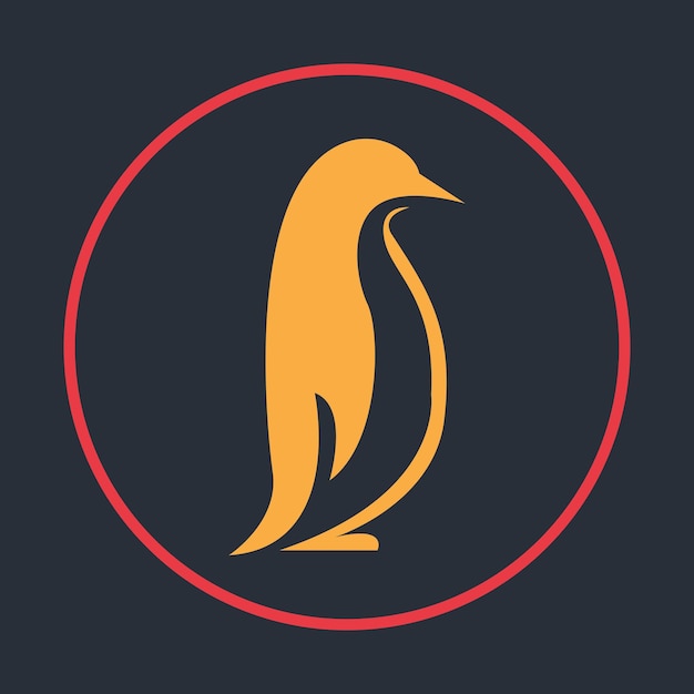 Símbolo de pingüino resumen hermoso diseño de ilustración vectorial de fondo negro