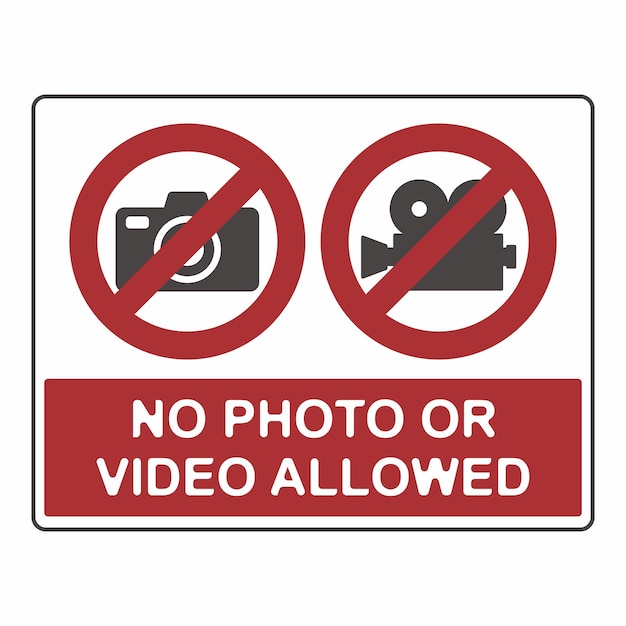 Símbolo plano de señal de no fotografía