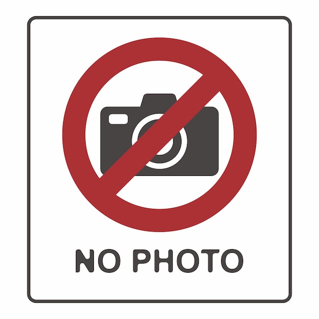 Símbolo plano de señal de no fotografía