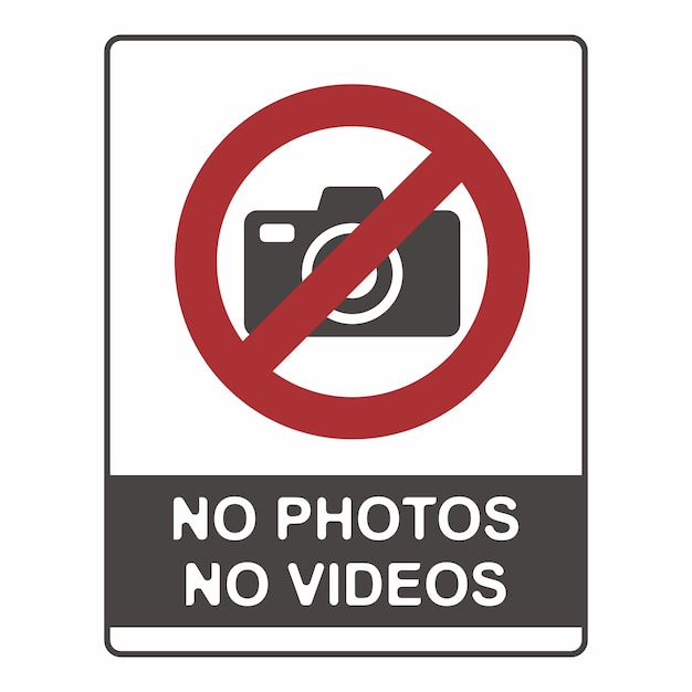 Símbolo plano de señal de no fotografía