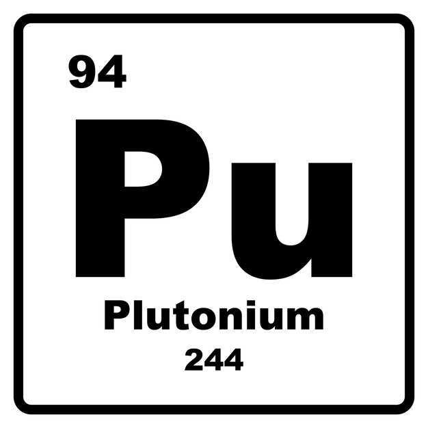 Símbolo de la plantilla de ilustración del icono vectorial del elemento plutonio
