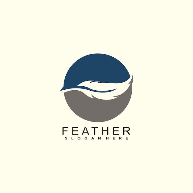 Símbolo de plantilla del logotipo de pluma para las empresas