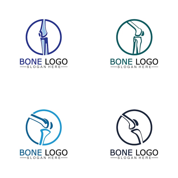 Símbolo de plantilla de vector de logotipo de hueso ilustración del logotipo de quiropráctica de rodilla conjunta