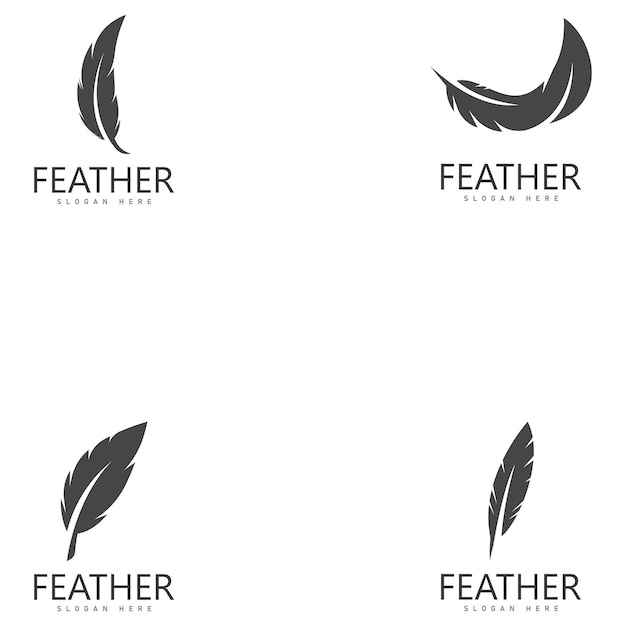 símbolo de la plantilla vectorial del logotipo de la pluma